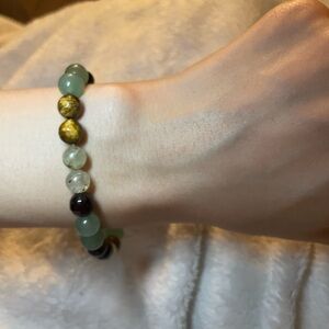 Natural Crystal Beaded Stretch Bracelet